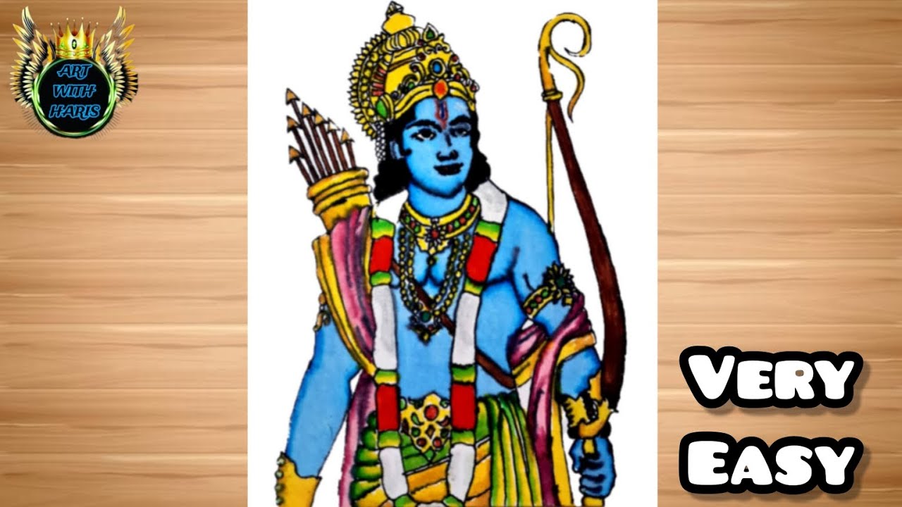 Shri Ram Drawing | How to draw lord Shri ram | Lord Shri Ram drawing step by step