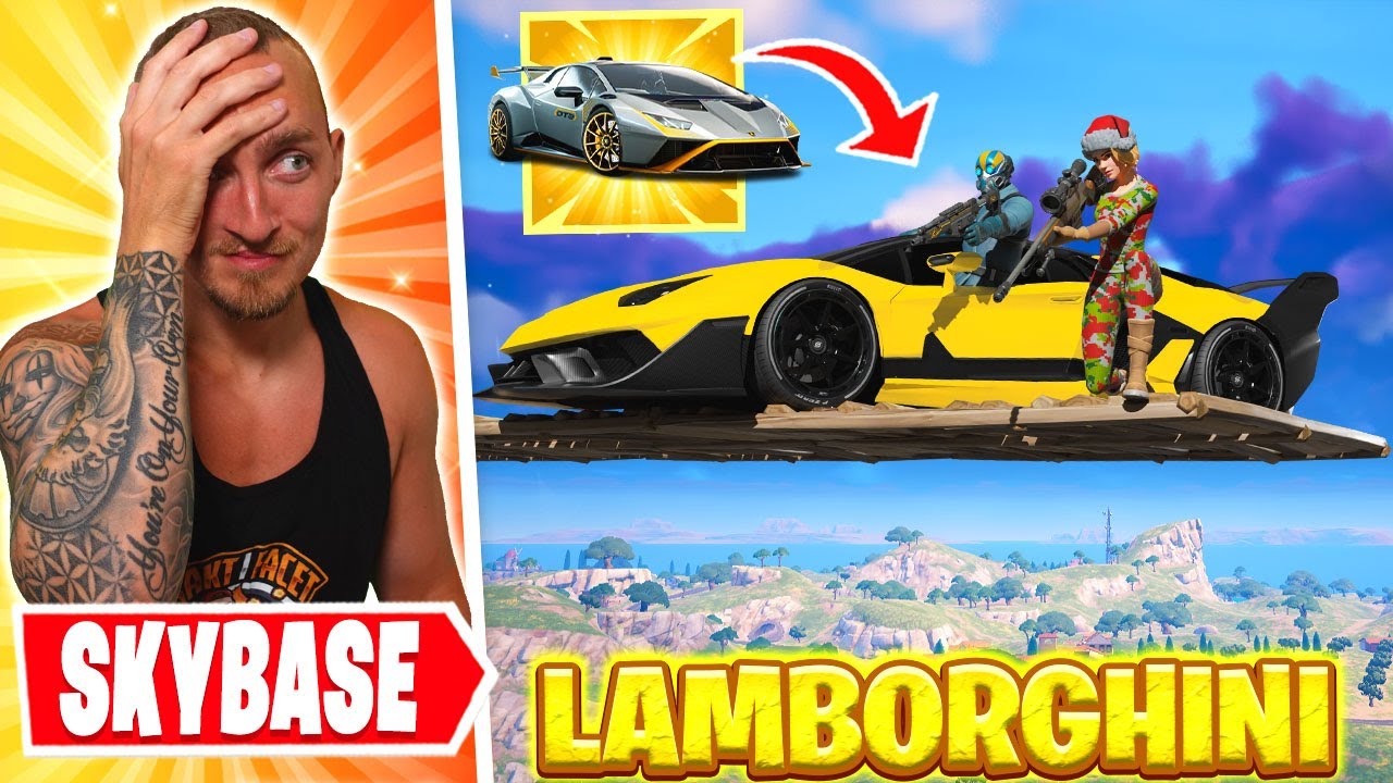 BYGGER SKYBASE MED LAMBORGHINI BILAR I FORTNITE