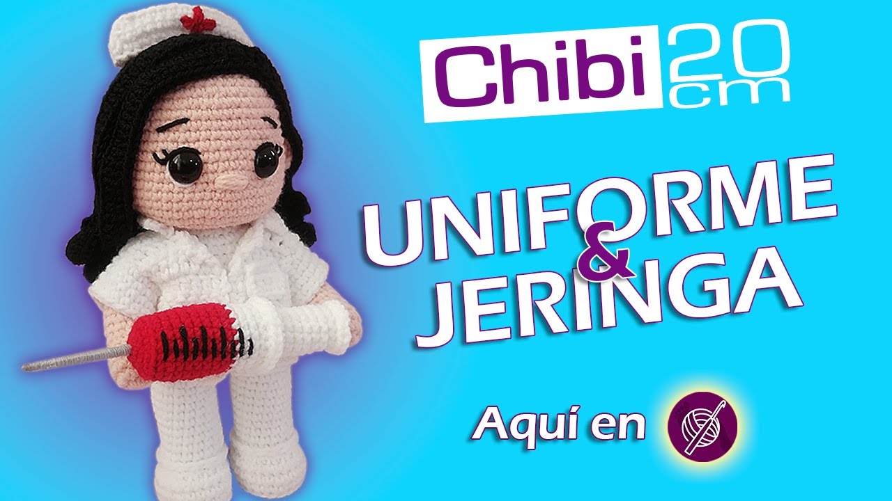 👩‍⚕️ENFERMERA CHIBI de 20 Centímetros | Aquí en @crochetapasitos