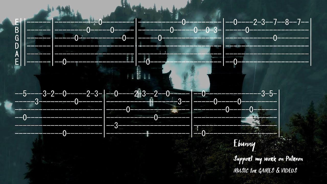 Celtic Medieval Music - Old Castle [Full Acoustic Guitar Tab by Ebunny] Fingerstyle How to Play