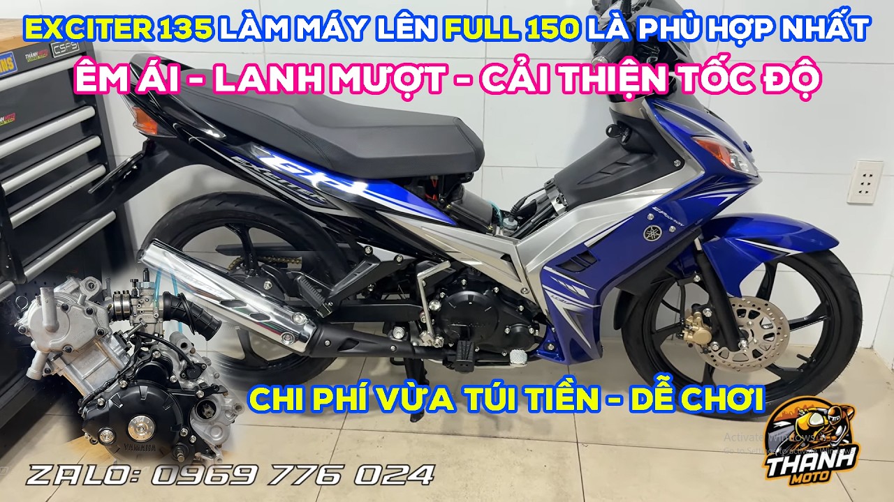 Ex 135 bảo dưỡng, nâng cấp máy lên 150cc. Chạy nhẹ nhàng, êm ái, siêu bền. Thích hợp đi đường dài