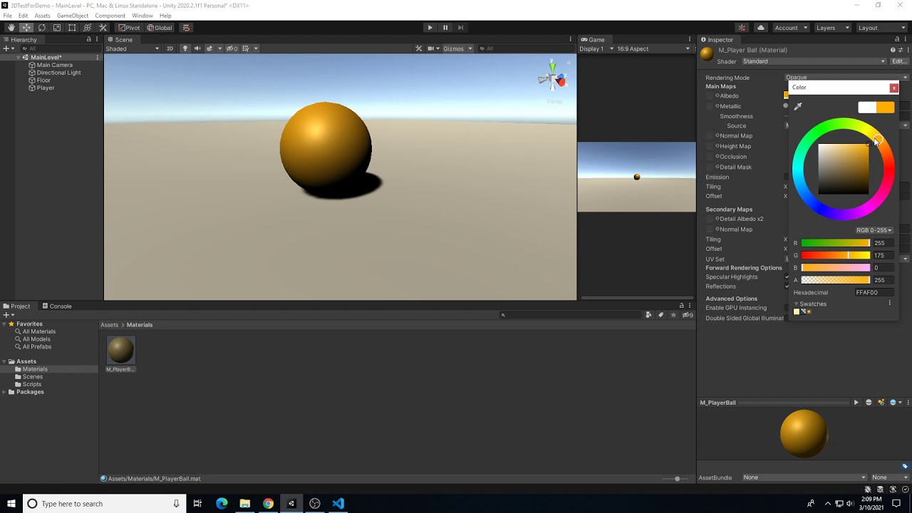 Unity 3D Game Material Basics