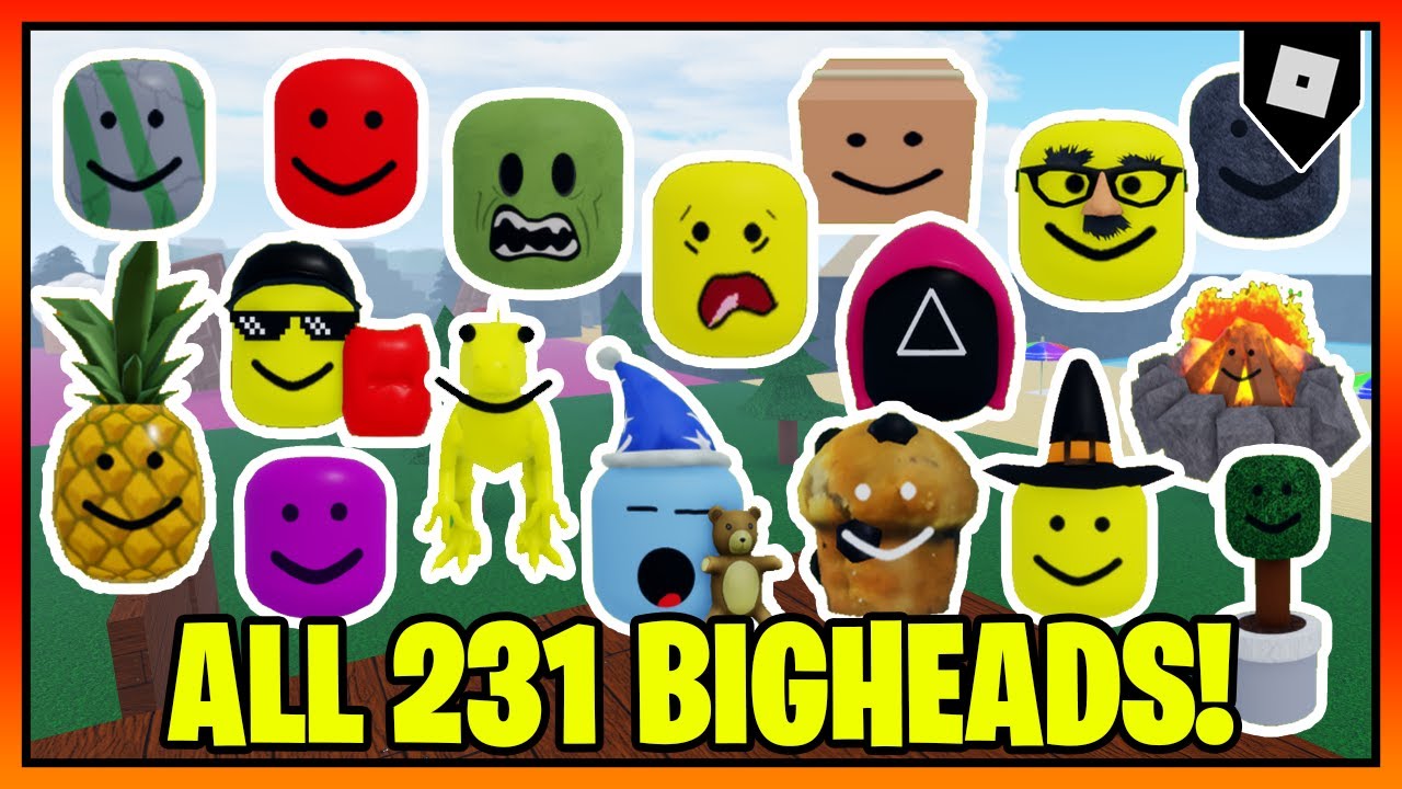 How to get ALL 231 BADGES + BIG HEADS in FIND THE BIG HEADS || Roblox