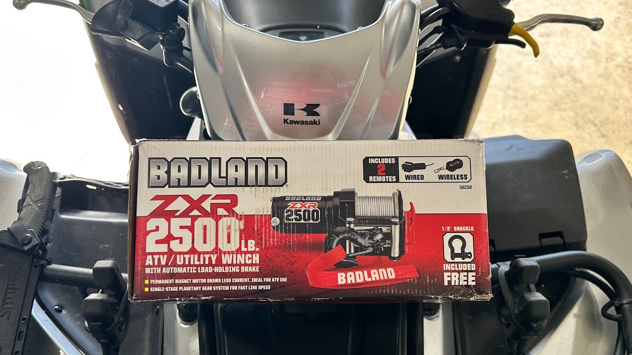 Как установить лебедку Badland ZXR 2500 и монтажную пластину для лебедки на Kawasaki Brute Force ...