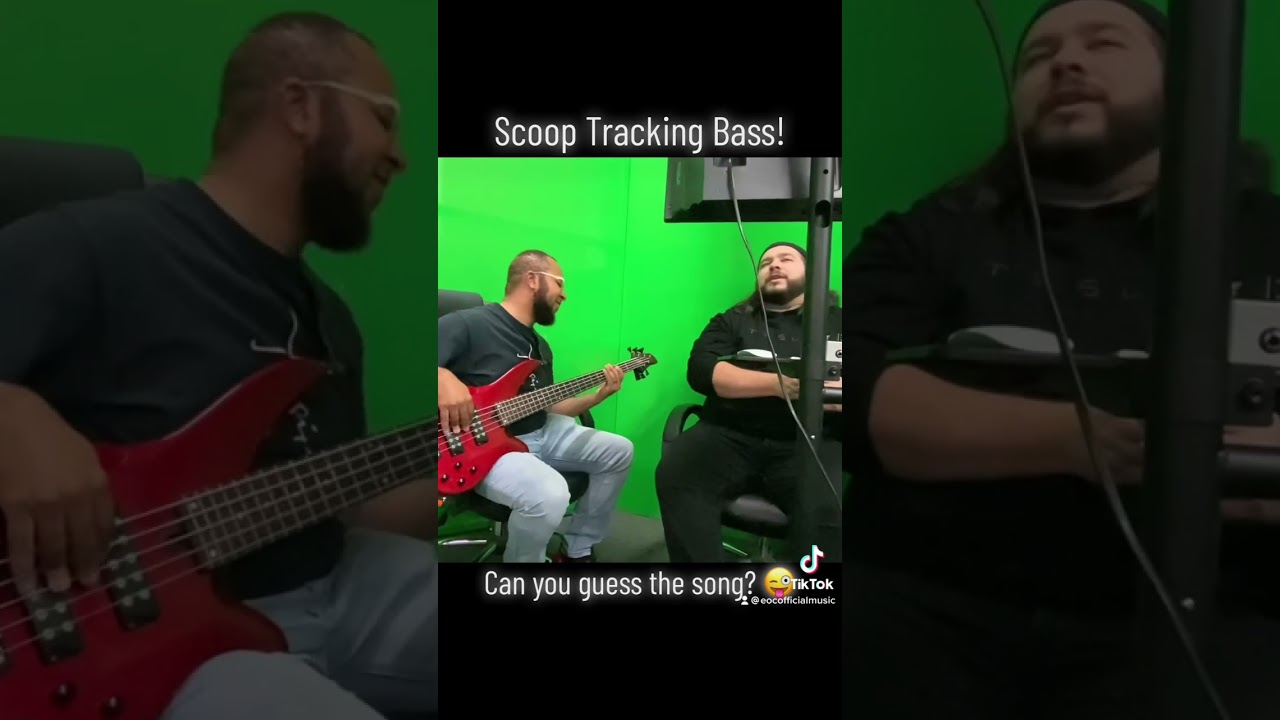 Scoop Laying down some bass tracks! Can you guess what song it is?! 