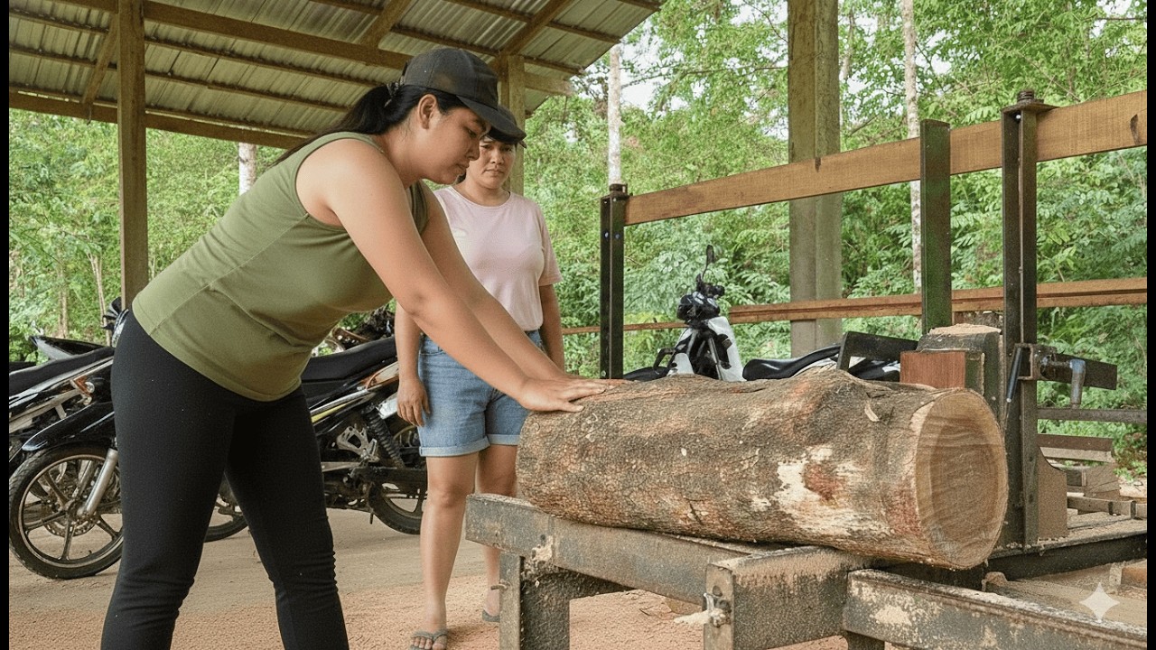 KAYU SENGON BESAR DIUBAH JADI PAPAN DALAM HITUNGAN MENIT