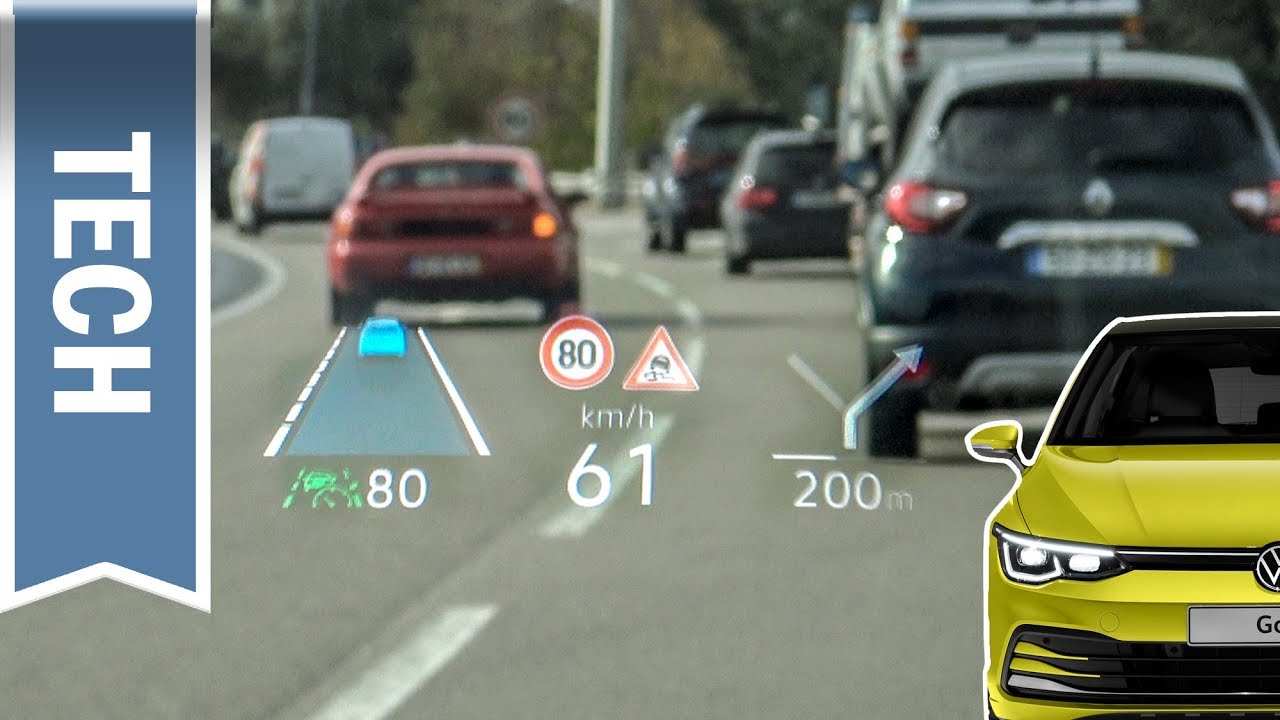 Neues Head-up-Display im VW Golf 8: Das Windshield-Head-up-Display (HUD) im ersten Test