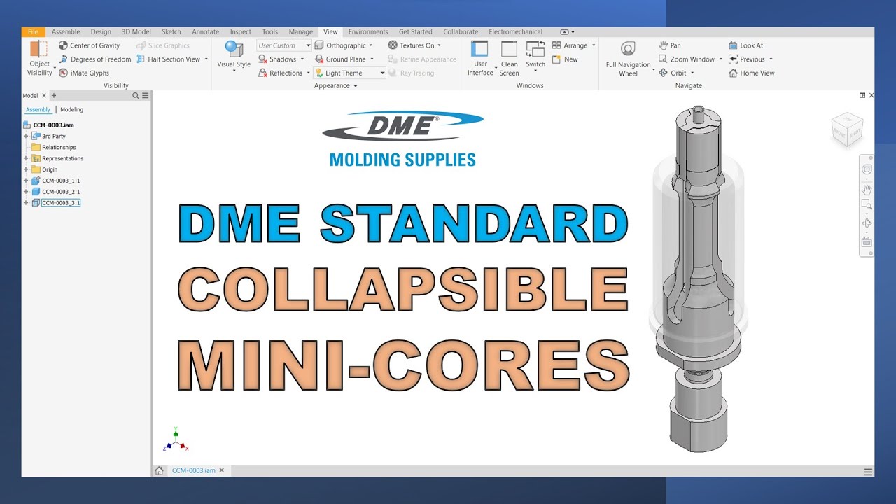 How to download DME Component Standard CAD File | Collapsible Mini-Cores | 3D Modeling