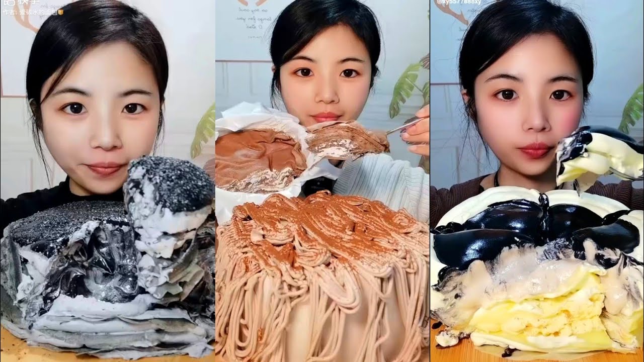 MUKBANG🥀Creamy Crepe Cake Chocolate🍫🥧ASMR SOUNDS เครปเค้ก​ 케이크 #cake #crepe #mukbang#asmr#viralvideo