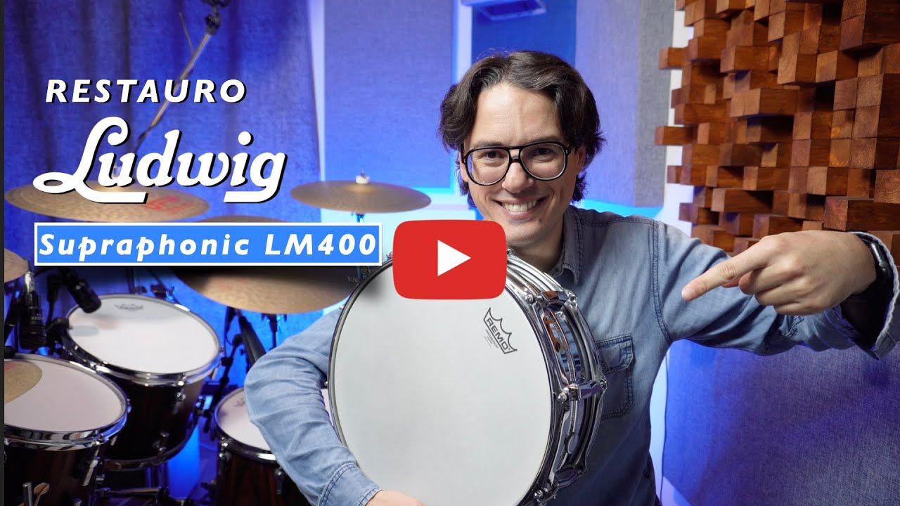 Restauro rullante LUDWIG SUPRAPHONIC LM400 14x5 del 1969