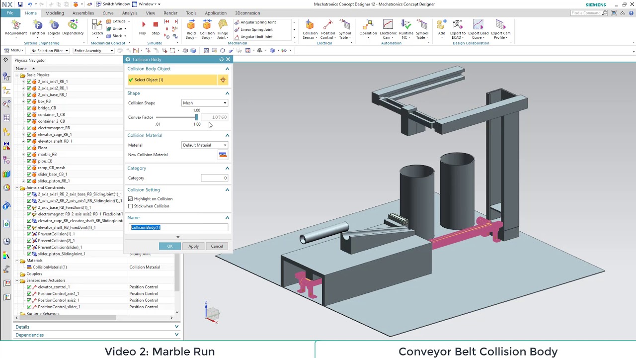 NX Mechatronics Concept Designer &ndash; Tutorial 3.4 &ndash; Actuators and sensors