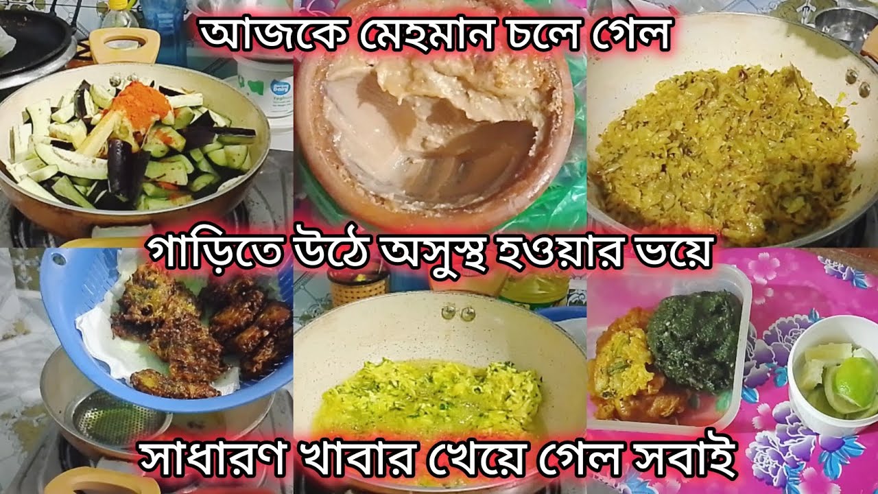 আজকে মেহমান চলে গেল, গাড়িতে উঠে অসুস্থ হওয়ার ভয়ে সাধারণ খাবার খেয়ে  গেল সবাই 🥰😋