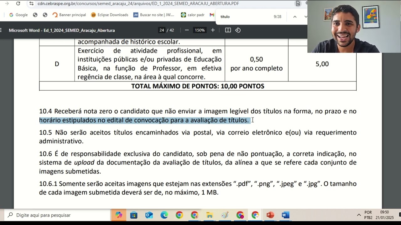 AVALIAÇÃO DE TÍTULOS SEMED ARACAJU - TODO CUIDADO É POUCO  ⚠️⚠️⚠️⚠️⚠️