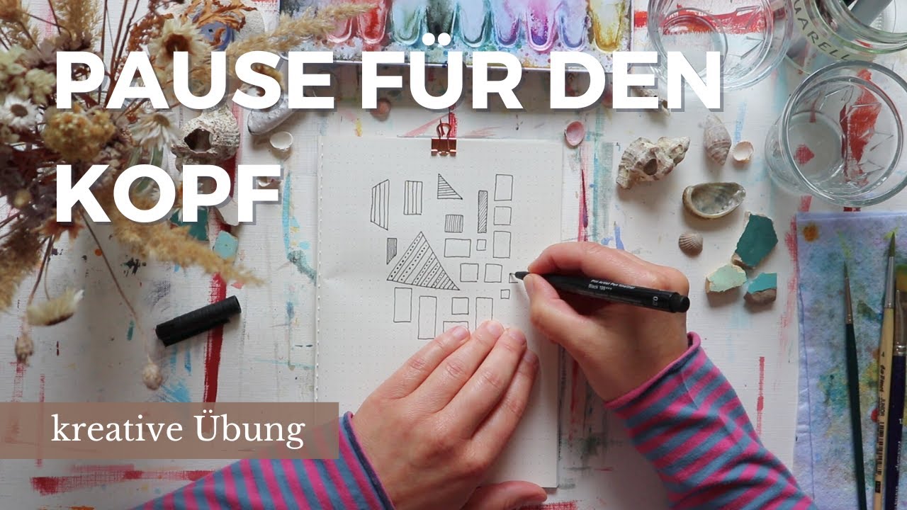 Finde Ruhe im Alltag | kreative Fineliner Übung mit einfachen Formen