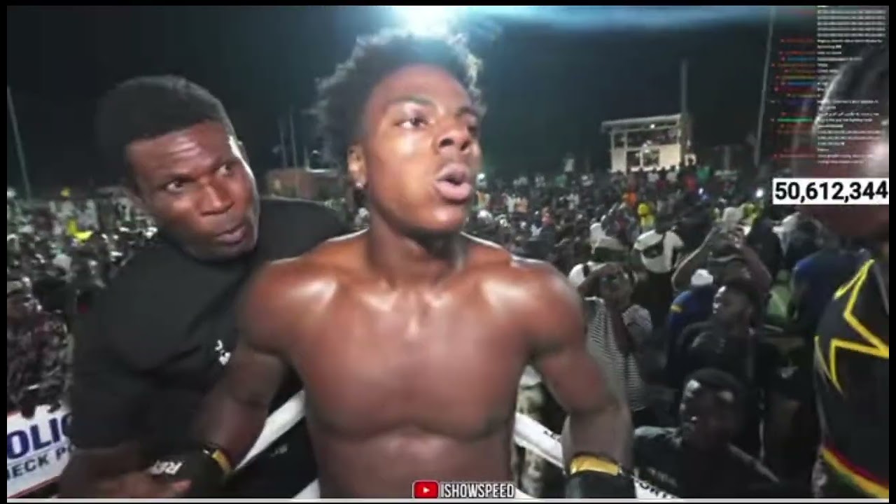 Ishowspeed fights in Ghana 🇬🇭 with other boxers at bukom arena 