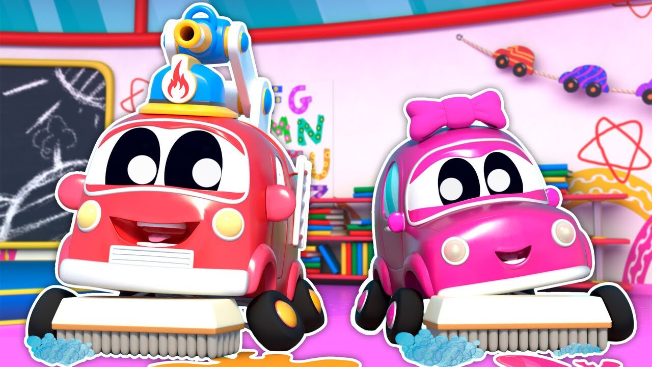 Baby Trucks learn to clean up their mess!