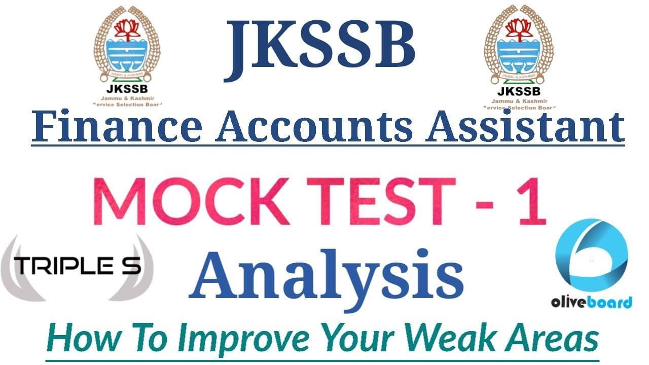 MOCK Test 1 Analysis - JKSSB FINANCE Accounts Assistant  || How to Improve Your Weak Areas