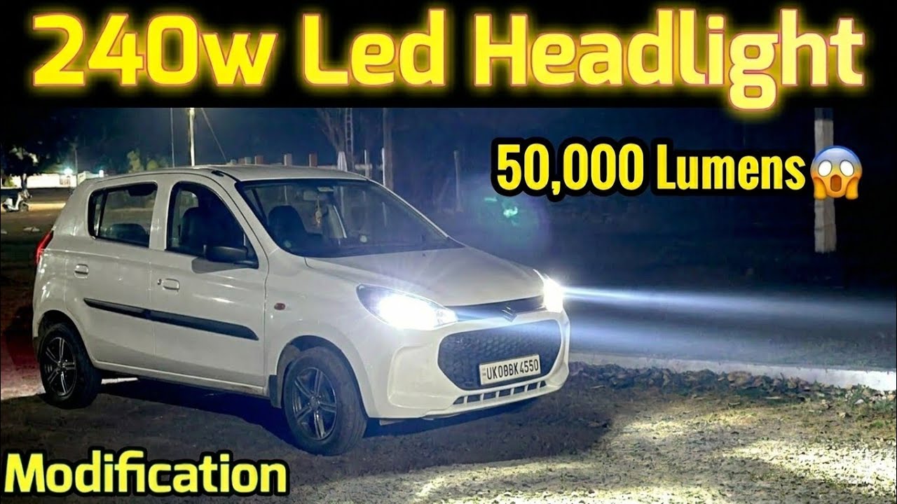 How to install LED light in car | Halogen vs LED Headlight |  Night Test 😱Massive Visibility Upgrade