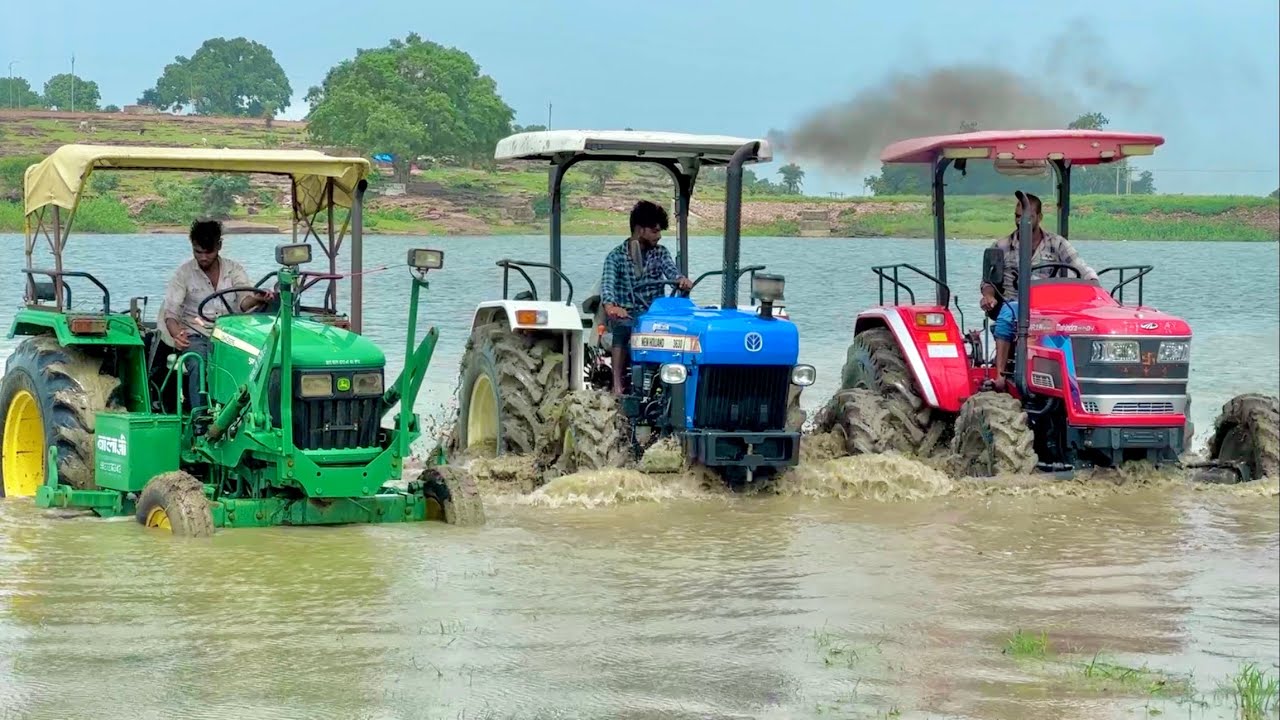 सबको धो डाला तालाब में Mahindra Arjun NOVO 605 4wd New Holland 3630 4x4 John Deere 5050 Tractor