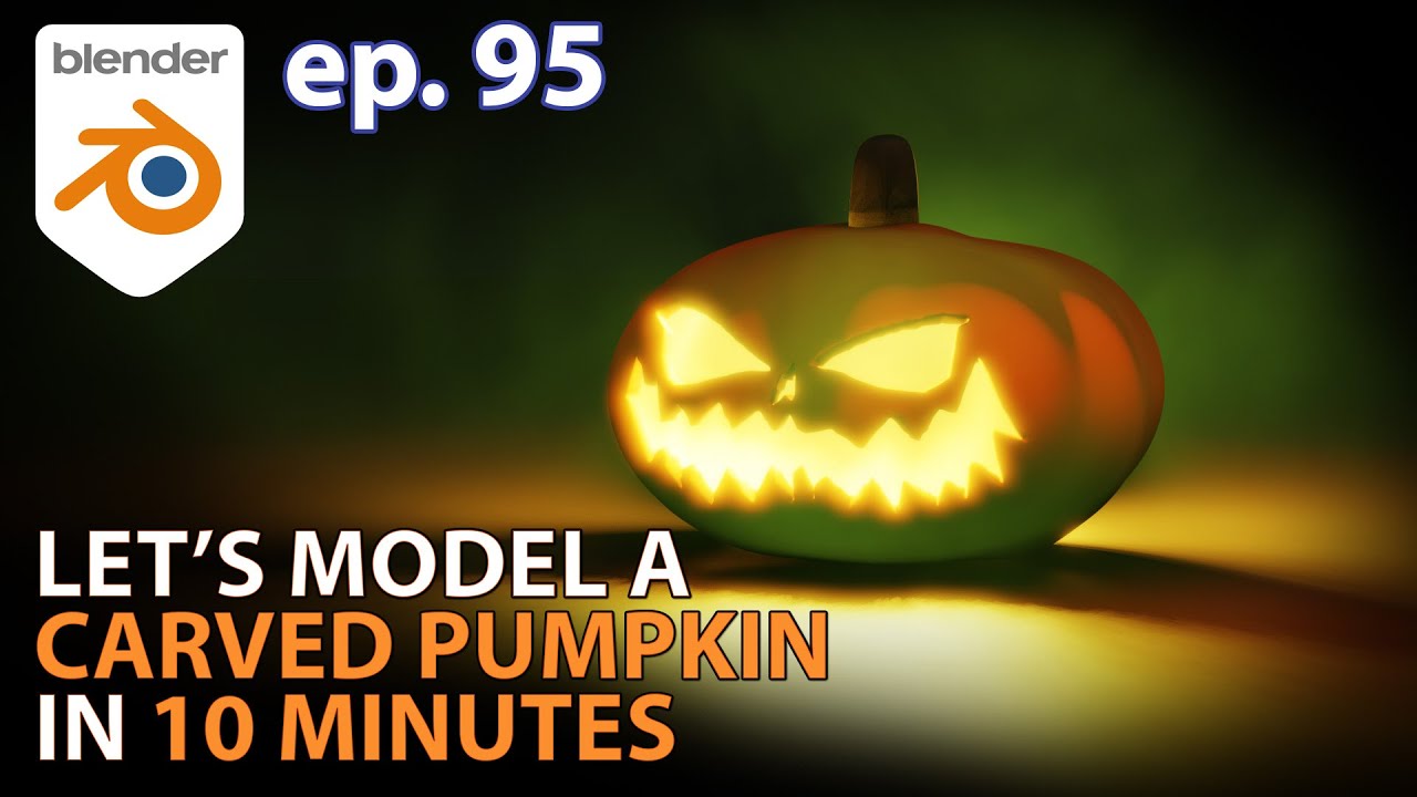 Let's model a CARVED PUMPKIN 2.0 in 10 MINUTES - Ep. 95 - Blender 2.93