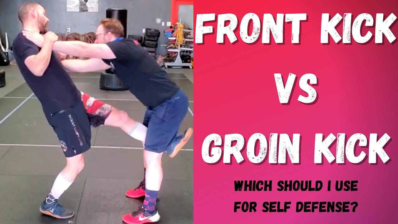 Self Defense : Front Kick vs Groin Kick - Krav Maga Basics