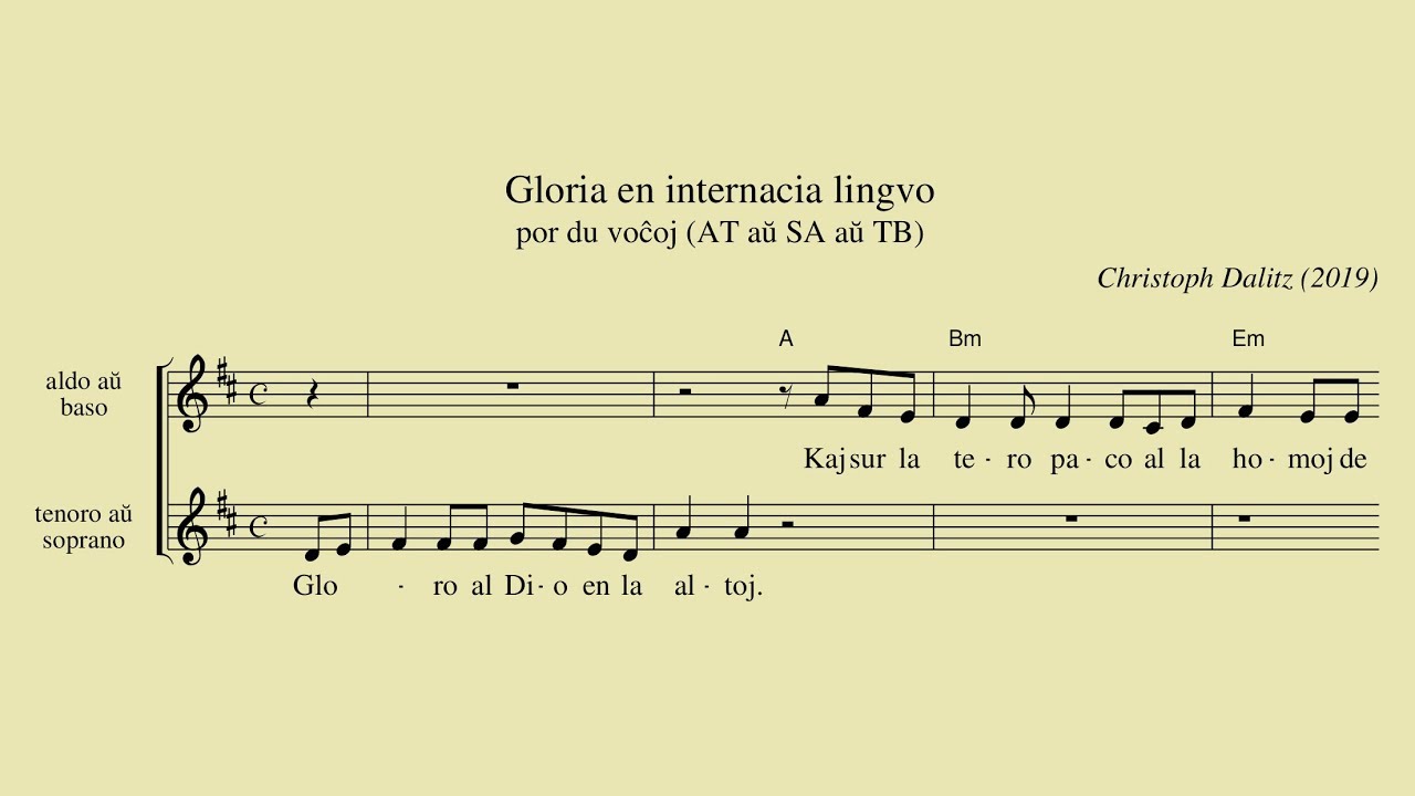 Gloria en internacia lingvo