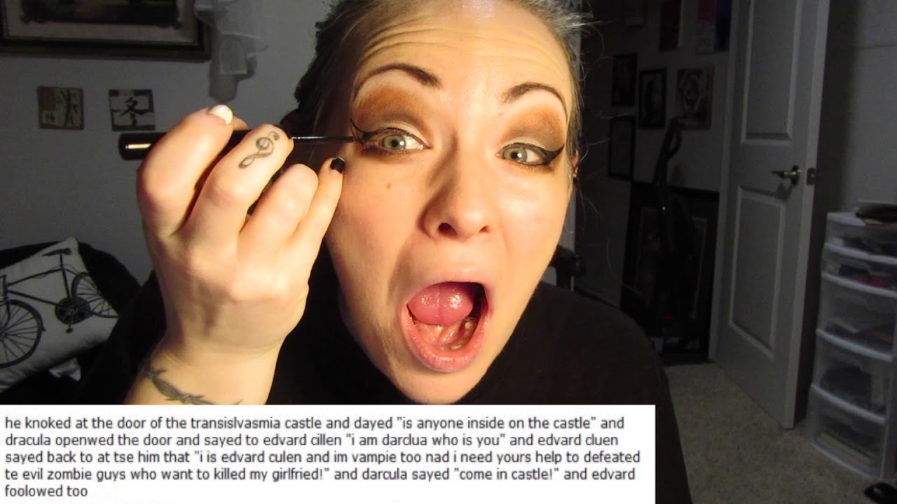 TRYING NOT TO LAUGH WHILE DOING MAKEUP (feat. Horrible Twilight Fanfiction) | LEAHMOUSE