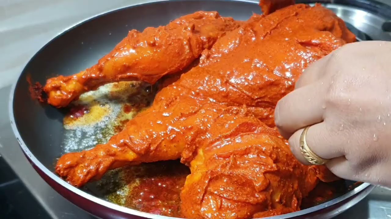 बिना तंदूर के तंदूरी चिकन रेसिपी l Full Chicken Tandoori Recipe without oven without tandoor l