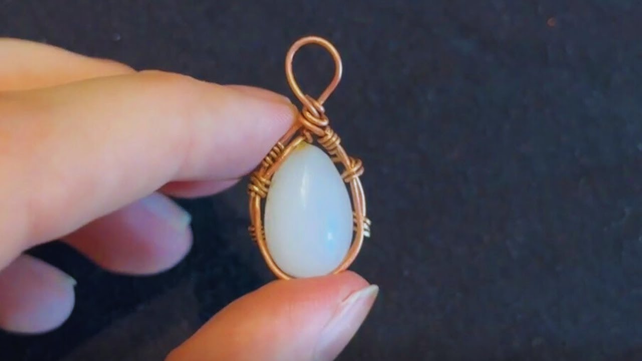 Wire wrapping Simple Tear Drop Jewelry Tutorial (Beginners)