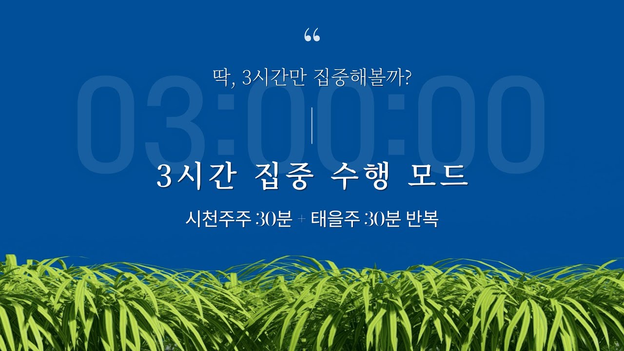 시천주주&태을주 |  3시간 타이머와 함께하는 집중수행