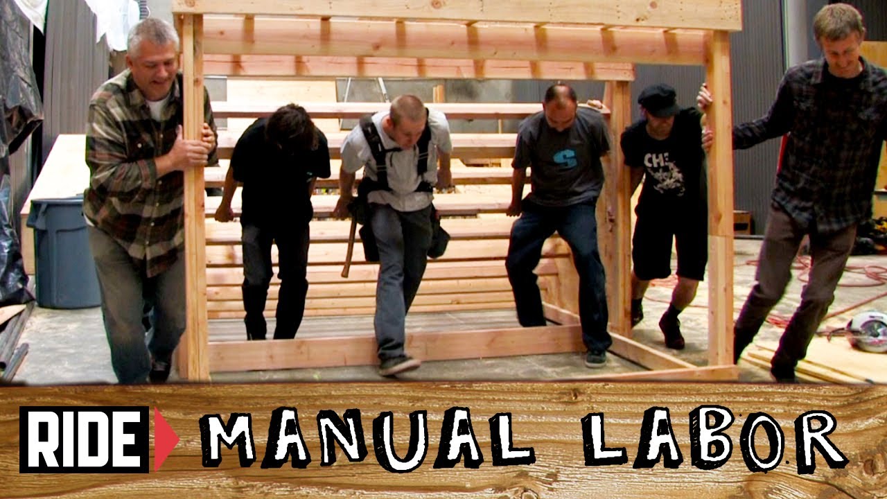 How-To Build a Skatepark - Quarter Pipe Part 5: Sheeting Plywood - Manual Labor
