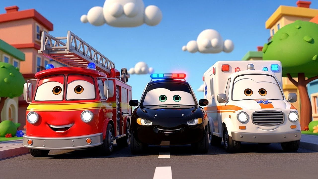 Fire Truck, Police Car & Ambulance Song 🚒🚓🚑 | Emergency Vehicles for Kids | Nursery Rhymes