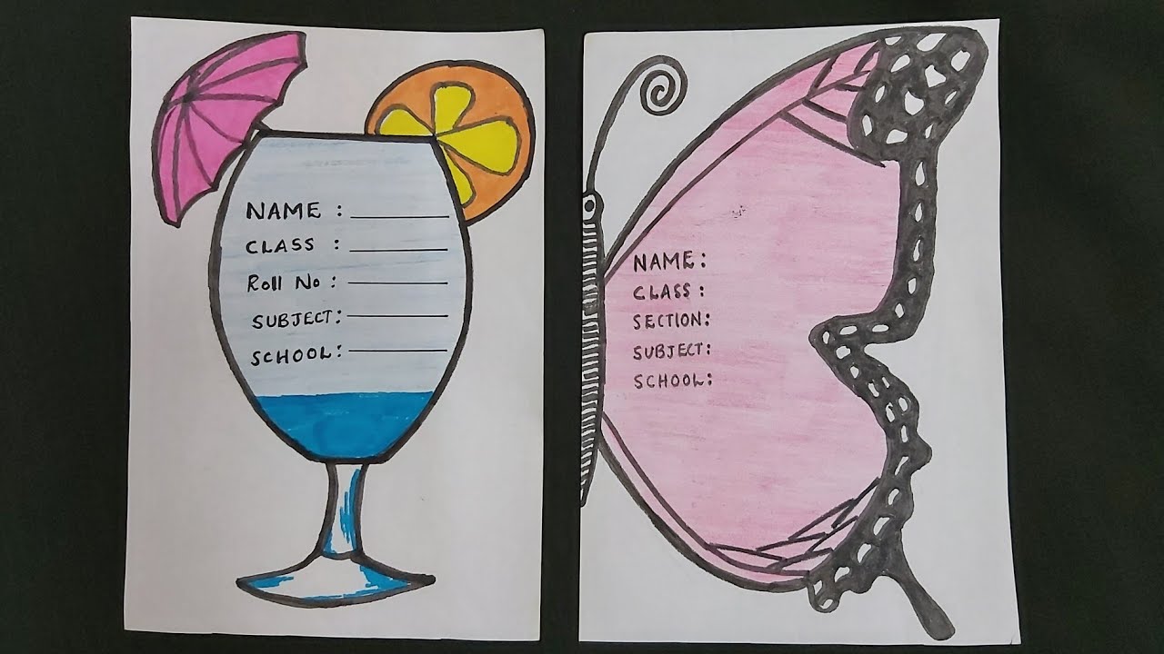 Border designs for Project // Project front page designs // Paper decoration ideas // Art Amateur