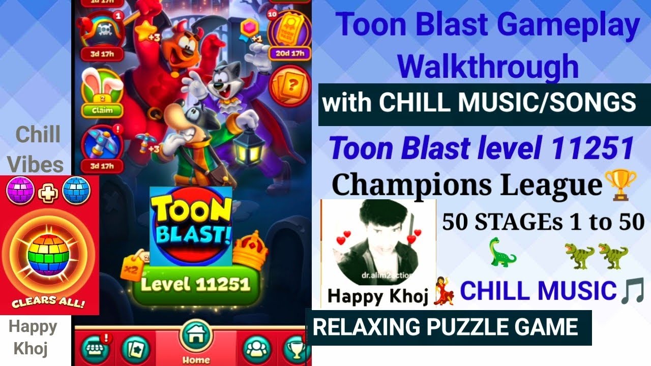 Toon Blast Level 11251 👉 50 Stages 1–50 😯 Champions League 🏆 No Boosters 🎵 Toon Blast Music💃