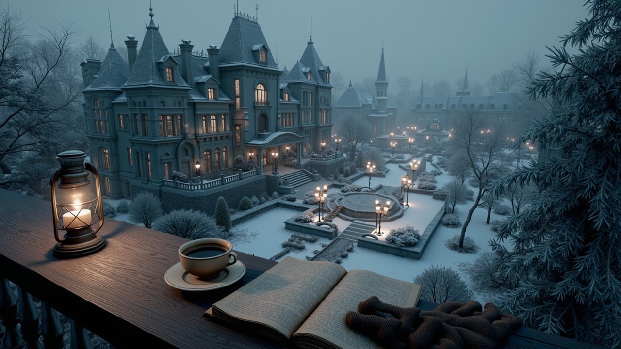 Атмосфера Dark Academia: готическая музыка и пианино для учебы в библиотеке с привидениями