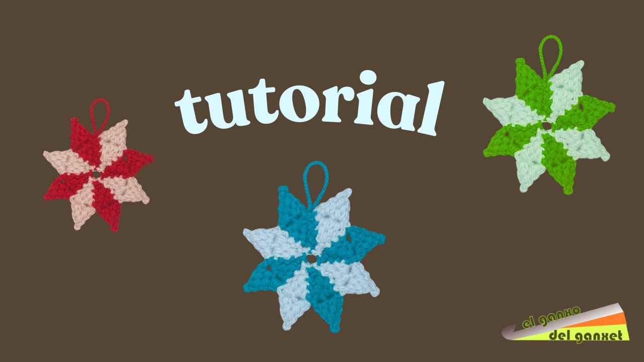 tutorial estrella bicolor de ganchillo