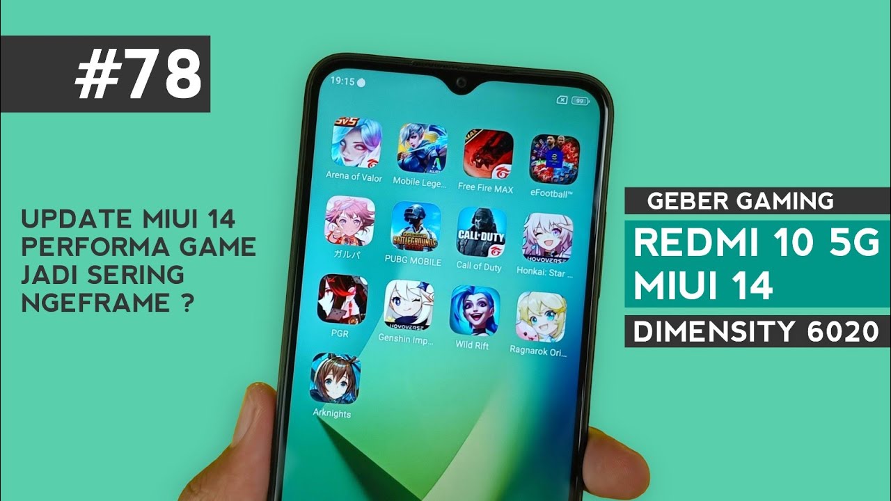 GEBER GAMING REDMI 10 5G SETELAH UPDATE MIUI 14 - 9 Game Berat !