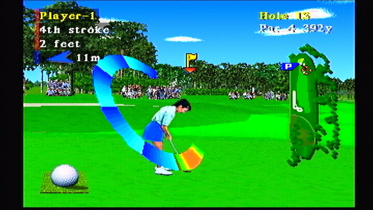 ペブルビーチの波濤プラス（プレイステーション版）トーナメントモード　ホール13からホール14まで