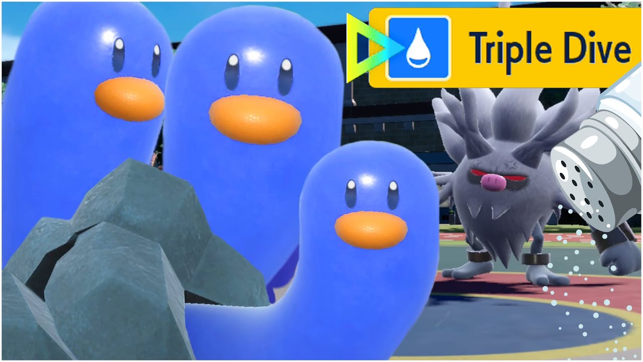 ★~EPIC WUGTRIO SWEEP~★ Salty TRIPLE Dive Moveset - Pokemon Scarlet and Violet Shiny Wugtrio