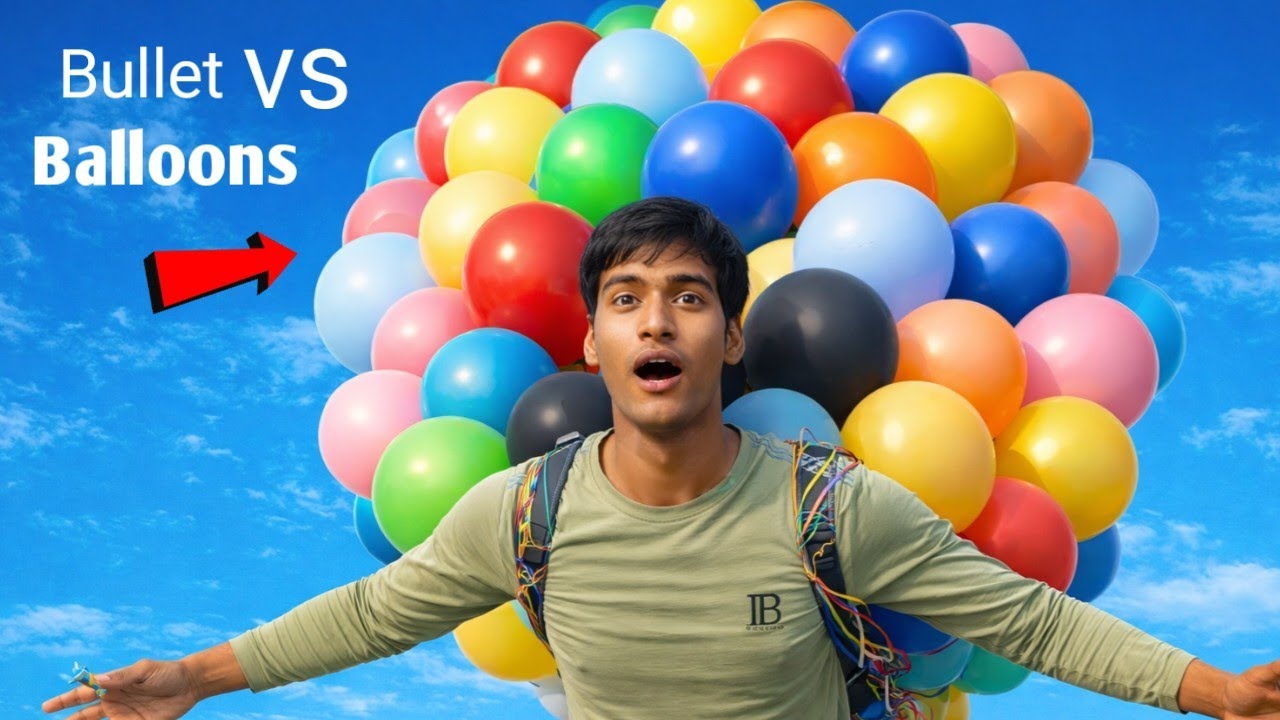 इतने सारे गुब्बारे एक साथ Bullet patakha फोड़ पाएगा 😱—this is really amazing 