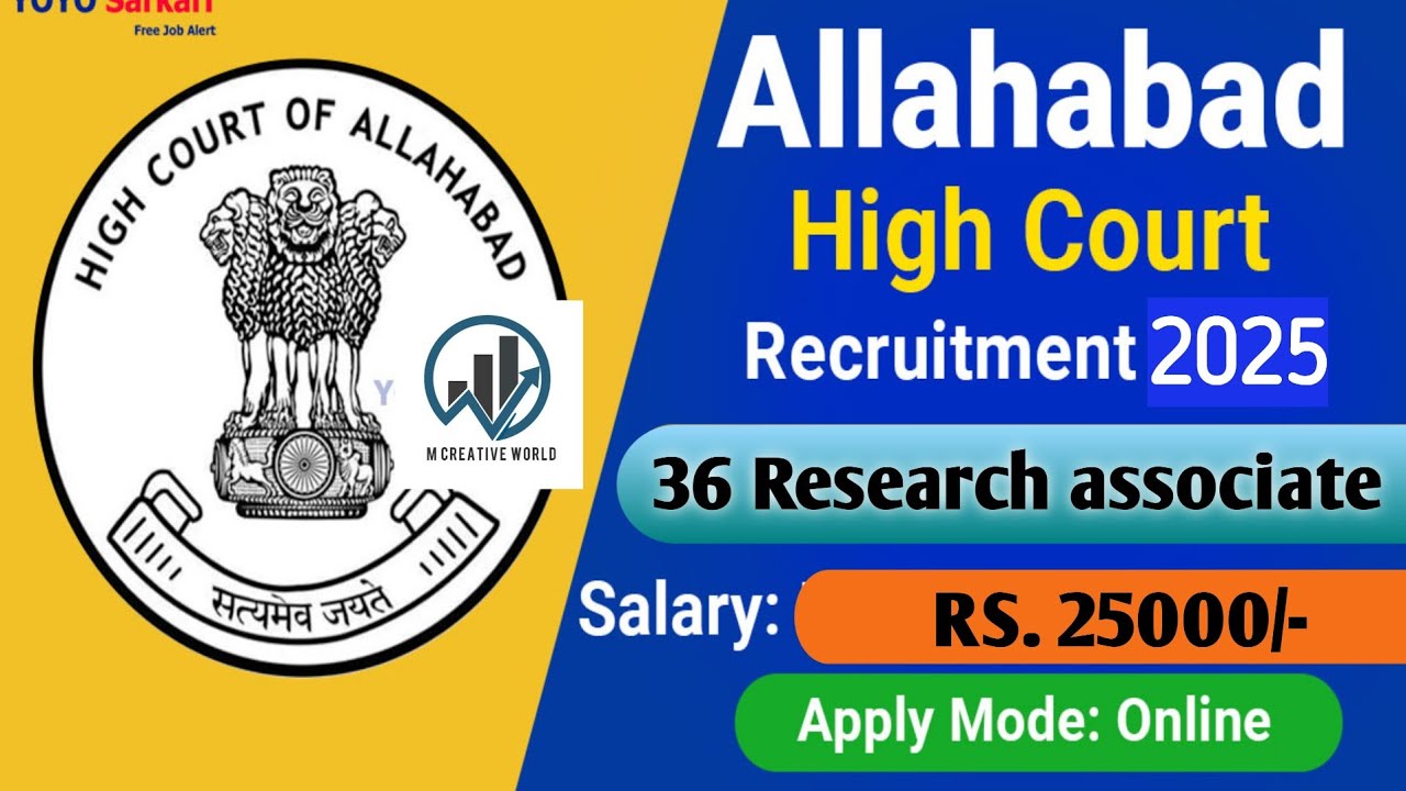 📢Allahbad Court Recruitment 2025|Allahabad High Court Research Associate Recruitment 2025|Apply !⚖️📑