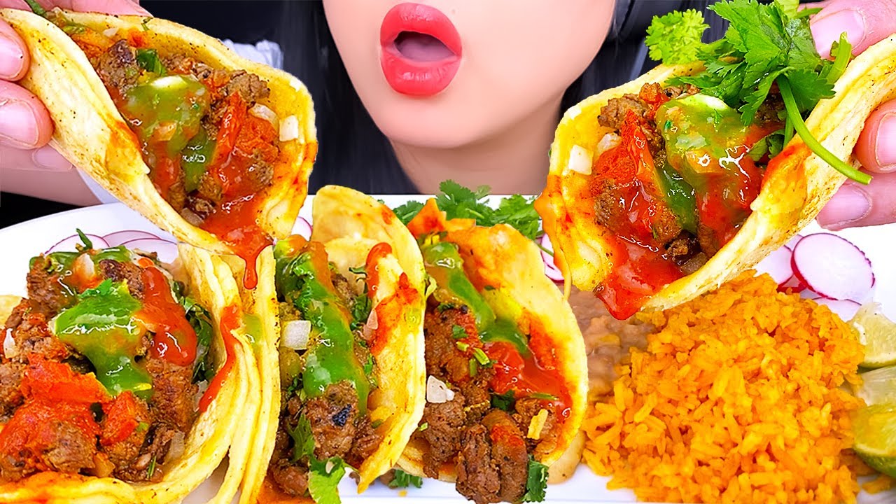 ASMR TACOS TACOS TACOS *EXTRA SPICY* From My Local Taco Truck | MUKBANG | ASMR Phan