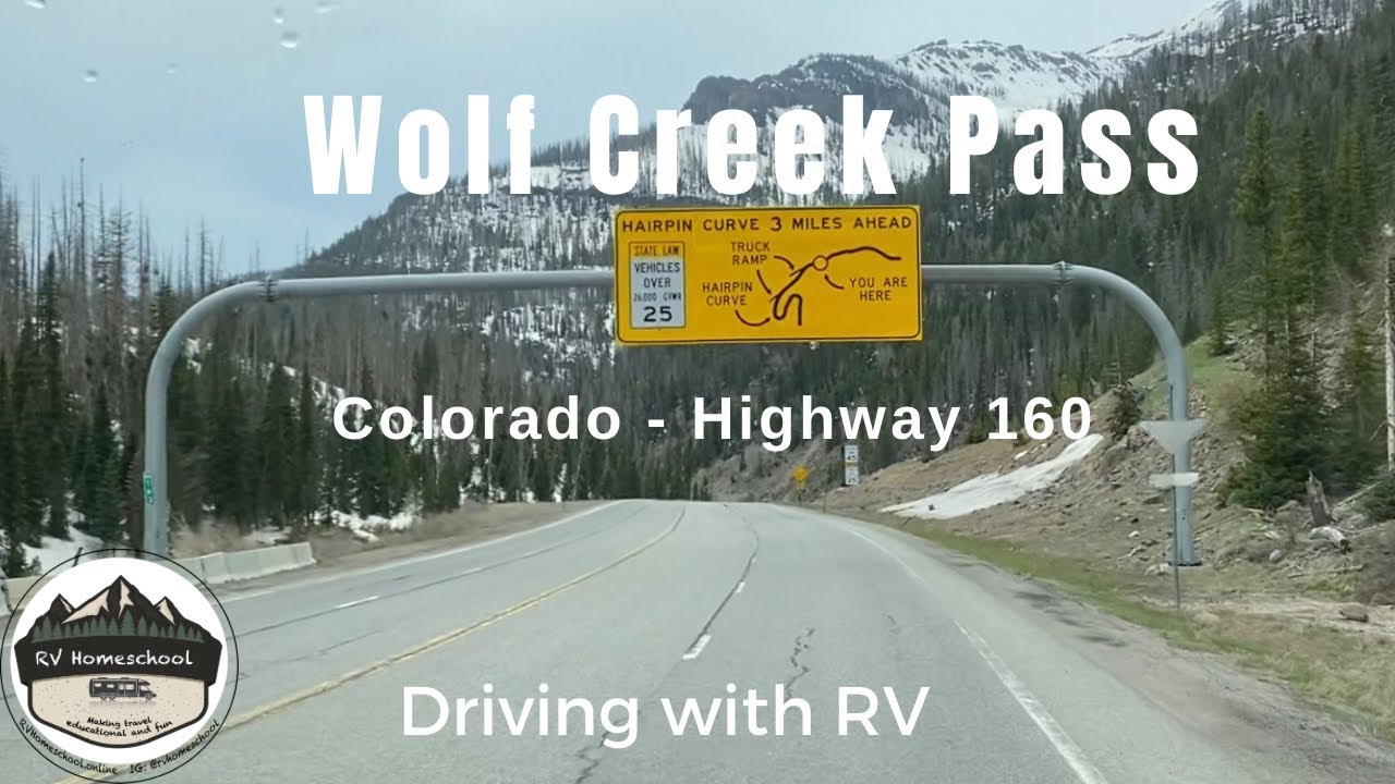Driving a RV on Wolf Creek Pass, Colorado - Mountain driving motorhome, super C, Jayco Seneca