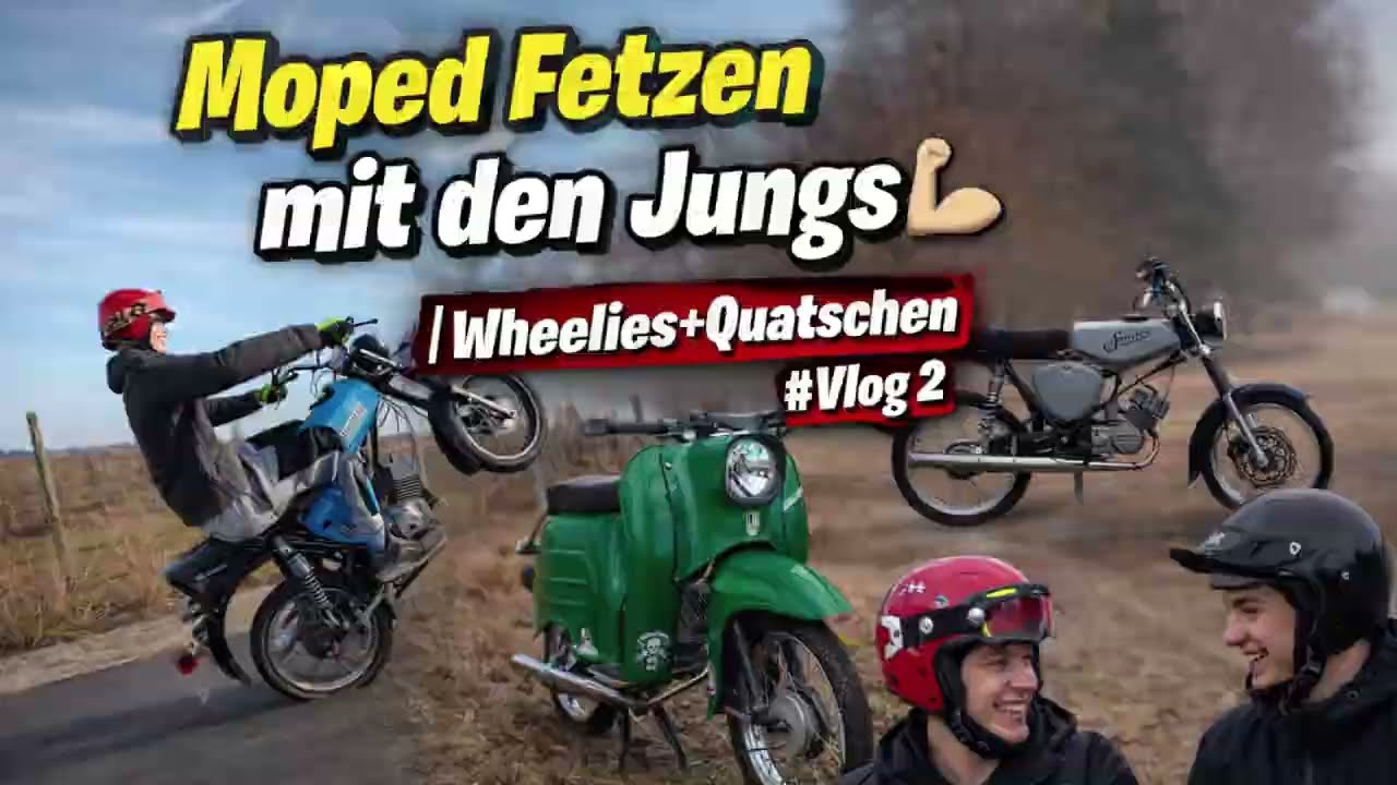 MOPED FETZEN MIT DEN JUNGS💪🏼|WHEELIES 🏍️QUATSCHEN+SPOT🤙🏻|#VLOG2 