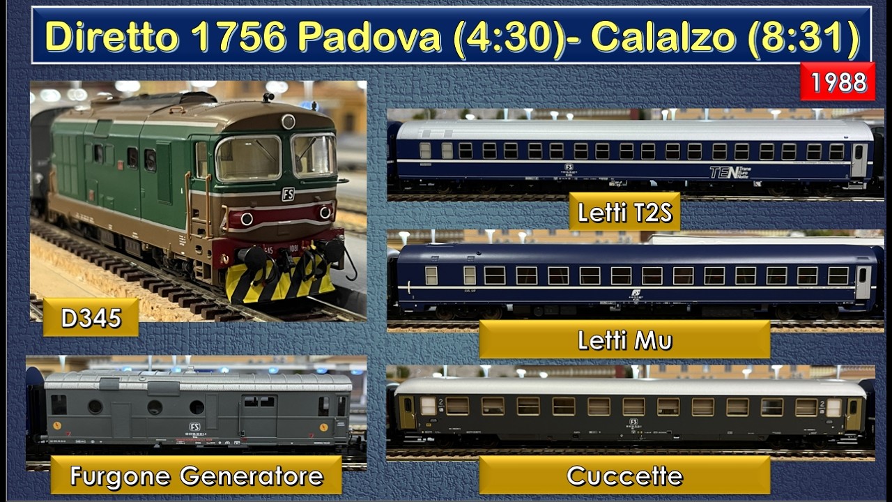 Treno Diretto 1756 (Roma) da Padova a Calalzo estate 1988