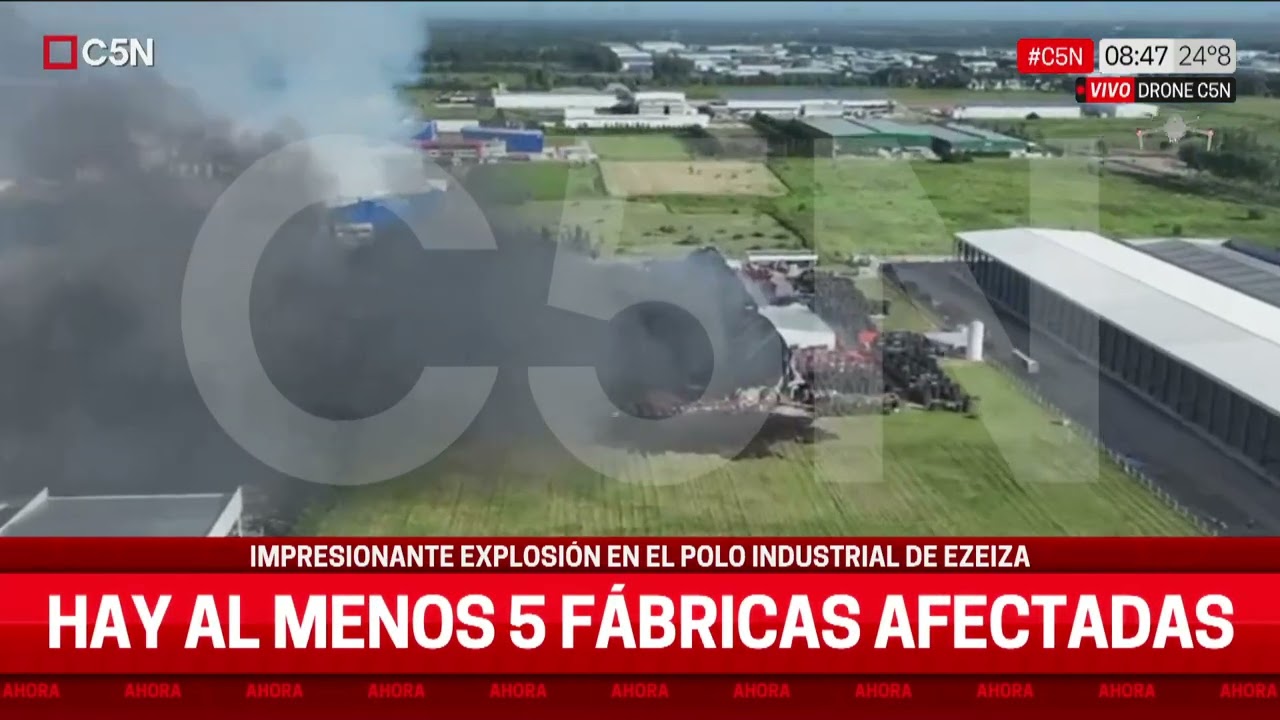 INCENDIO en EZEIZA: las IMÁGENES desde el DRONE de C5N