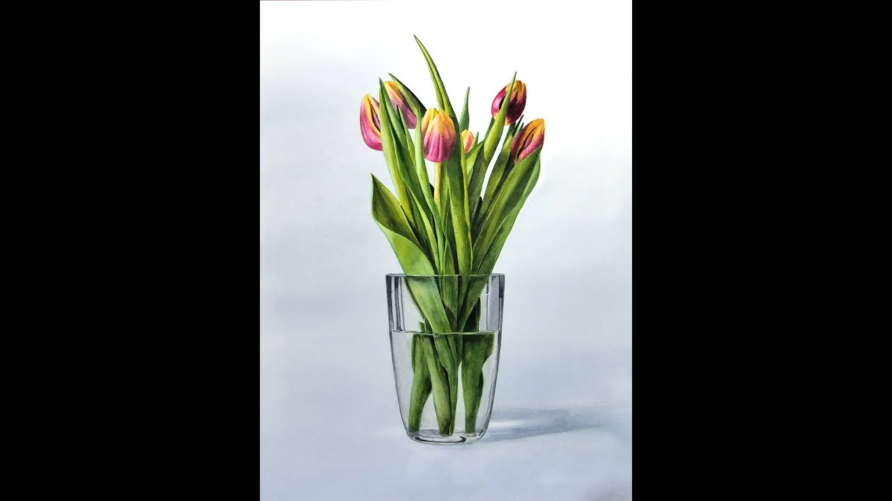 See how to paint terrific tulips in amazing watercolour