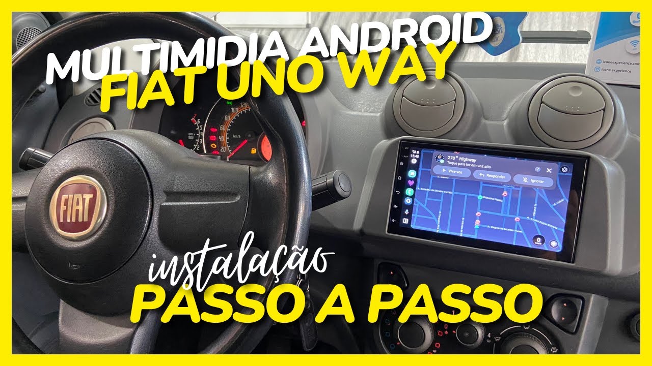 MULTIMIDIA ANDROID COM ESPELHAMENTO CARPLAY E ANDROID AUTO - COMO INSTALAR MULTIMIDIA FIAT UNO WAY