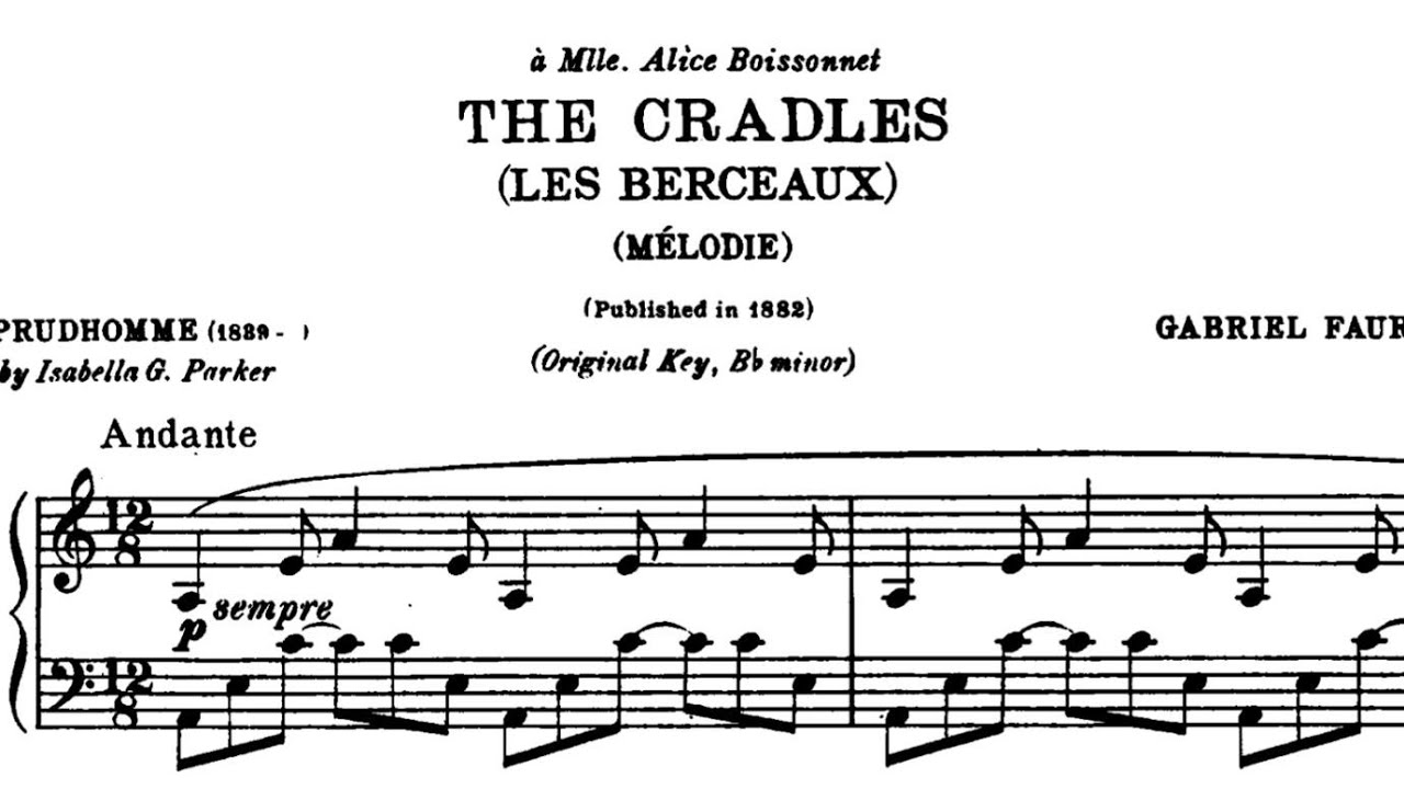 Les Berceaux (A Minor), Gabriel Fauré, Piano Accompaniment.