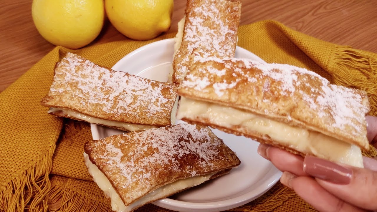 ПОТРЯСАЮЩИЙ! Так просто и вкусно | Десерт из слоеного теста с сицилийским лимонным кремом.